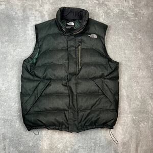 The North Face Down Puffer Vest Mens XL Grey Quilted Outdoor Heavyweight